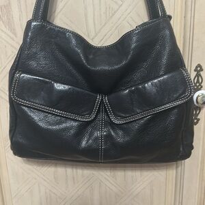 Elegant Black stone Mountain Leather Shoulder Bag